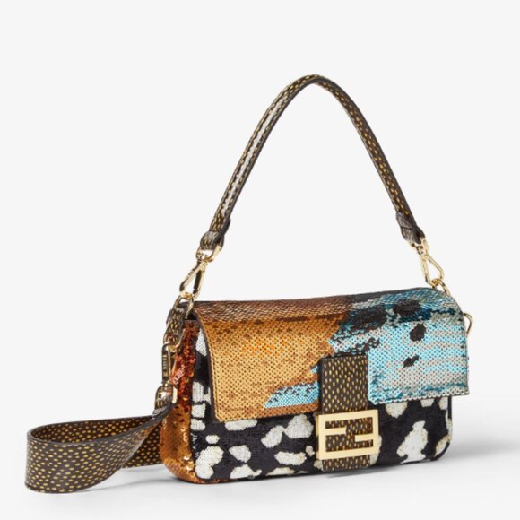 FENDI BAGUETTE MULTICOLOR NIGHT BUTTERFLY SEQUIN BAG NEW FULL SET 2025 - Picture 5 of 8